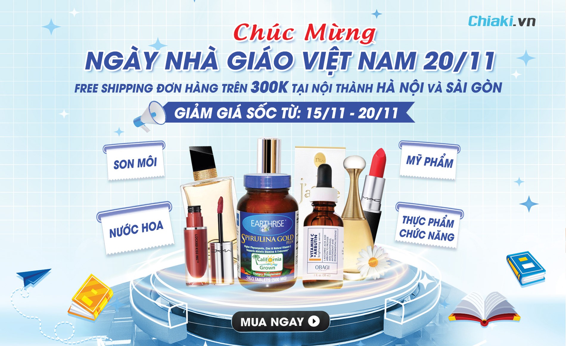 Quà 20/11 - Chiaki Sale up to 30% chào mừng ngày Nhà Giáo Việt Nam 20/11