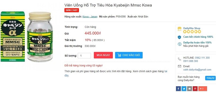 Thuốc dạ dày Kowa review chi tiết Review thuốc dạ dày Kowa 300 viên, thuốc dạ dày kowa