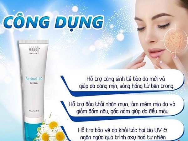 retinol obagi 1.0 có tác dụng gì, công dụng của retinol obagi 1.0, review retinol obagi 1.0
