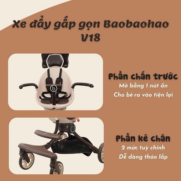 review xe đẩy baobaohao v18, xe đẩy gấp gọn baobaohao v18, xe đẩy v18 gấp gọn