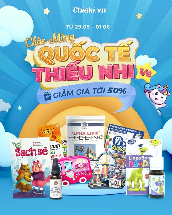 Chiaki Sale To chào mừng Quốc tế thiếu nhi 01/06 giảm đến 50%