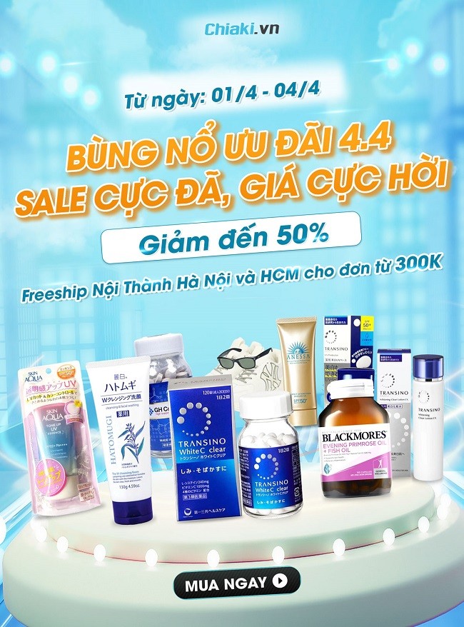 SIÊU SALE 4.4 - CHIAKI BÙNG NỔ ƯU ĐÃI, GIẢM GIÁ ĐẾN 50%