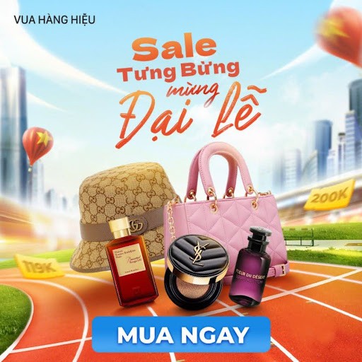 Vua Hàng Hiệu Sale Đón Lễ: Giảm tới 60%, mã giảm 99K, 119k, 200k, freeship toàn quốc