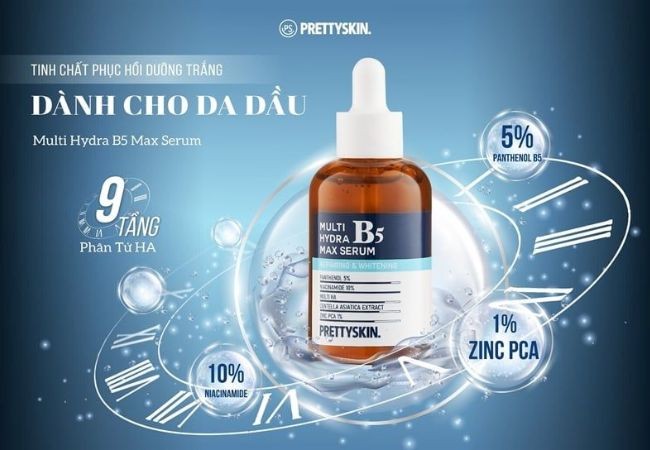Serum Hydra B5 Max Prettyskin dưỡng ẩm phục hồi da